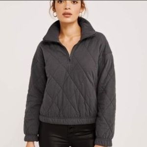 Abercrombie and Fitch Quilt Half Zip Jacket